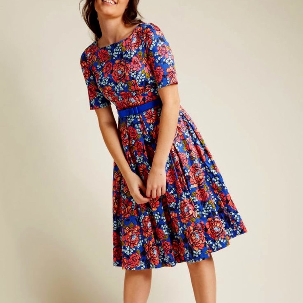 Modcloth Retro Boat Neck Dress